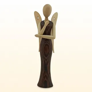 Sternkopf-Engel mini aus Wenge, ca. 8cm, dunkles Edelholz, vom Fachhändler