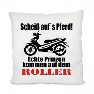 Herzbotschaft Dekokissen Kissen mit einseitigem Motiv Scheiß auf ́s Pferd - Roller, Kissenhülle mit Füllung