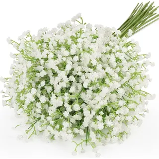 Kunstblumen Gypsophila 15 Stück, Real Touch PU, 53 cm, für Hochzeit, Wohnraumdekoration