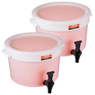 Vevor Getränkespender, 11 L Getränkespender für Partys, Saftspender aus Kunststoff mit Zapfhahn und Deckel, Eistee-Limonadensaft-Wasserspender, für Restaurants, Hotels, Partys, 2er-Pack
