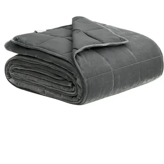 Woltu Gewichtsdecke 11kg 200x230cm, Entspannungsdecke für Erwachsene, aus Mikrofaser, Cashmere Feeling, Beschwerte Decke Grau