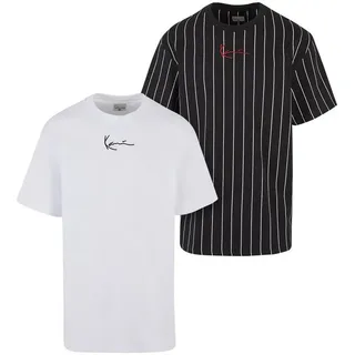 Karl Kani T-Shirt Karl Kani Herren KM222-101-1 KK 2-Pack Pinstripe + Essential Tee (1-tlg) schwarz XXL (60/62)
