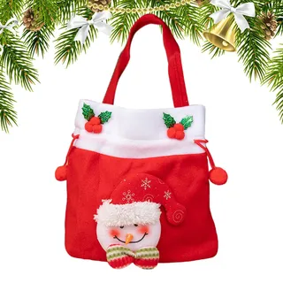 Weihnachtliche Goodie-Tasche | wiederverwendbar mit Griff, kleine Weihnachts-Süßigkeiten-Beutel mit Kordelzug, für Gelee, Lutscher, Schokolade, Spielzeug während der Vorschule, Klassenzimmer