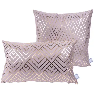 Zierkissenset, Taupe, Gold, Textil, 2-teilig, Füllung: Polyester, 30x45 cm, hochwertige Qualität, Wohntextilien, Kissen, Dekokissen