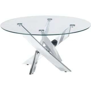 MCA furniture Couchtisch Couchtisch Kopenhagen mit Glasplatte, rund Ø 80 (no-Set), Breite 80 cm, Tischplatte aus Glas weiß