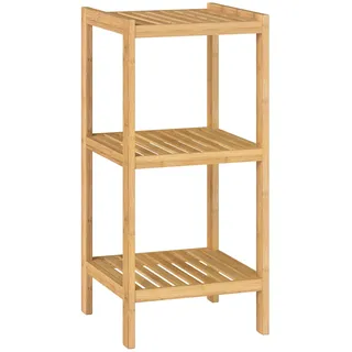 Songmics Badezimmerregal, Bambus, naturfarben 33x33x79,5 cm