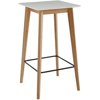 KADIMA DESIGN Skandinavischer Bartisch 60 x 60 x 110 cm Weiß
