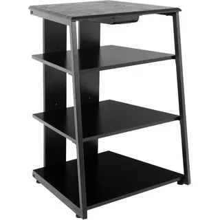 Stagecaptain TV-Regal HR-604 BK Audio Rack - Stylisches HiFi-Regal für Musikliebhaber, Inkl. kleine Schublade für Zubehör schwarz