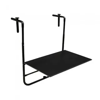 Grindi - Balkon Klapptisch, Hängetisch, Bistrotisch, verstellbar Beistelltisch mit 3-stufige Höhenverstellung - Schwarz, SSB 1 - für Garten, Balkon, Terrasse, Flache, Geländer