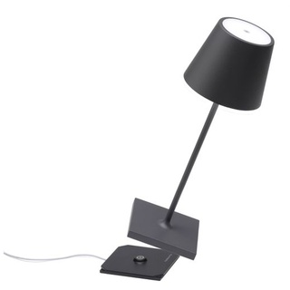 Zafferano Poldina Pro Mini Tischlampe - Aufladbare LED Lampe - 30 cm - Grau