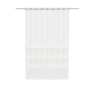 Cliprollo Ranke Bestickt weiß mit Höhe 145cm (ungerafft) | Breite der Gardine frei wählbar in 8cm Schritten | Gardine | Panneaux |