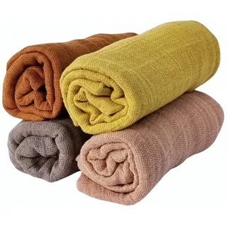 Pippi Babywear Mulltücher 4er Pack Spucktücher GOTS Bio Musselin Windeln (Prairie)