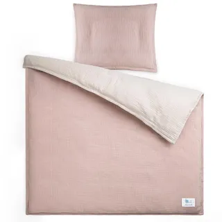 lulumoon Musselin Baby Bettwäsche 80x80: Bettbezug 80x80 + Kissenbezug 35x40cm aus Baumwolle Oeko-TEX Standard – Leicht und Komfortabel Bettwäsche Set für Baby Kinder