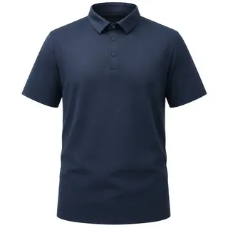 Allthemen Poloshirt Herren Klassisch Kurzarm Poloshirt Business mit Knopfleiste blau XXXL