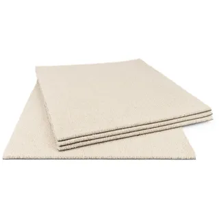 Selbstliegende Teppichfliesen weich Velours Teppich Fliesen in Crème für Schlafzimmer und Wohnzimmer Velour Teppichboden als Fliesen in 50x50 cm - Beige