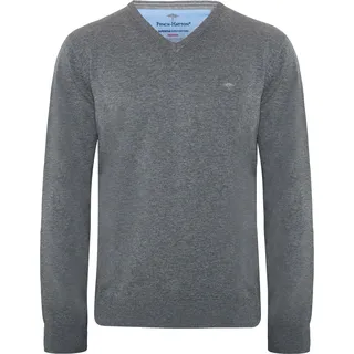 FYNCH-HATTON Strickpullover »FYNCH-HATTON Pullover mit V-Kragen«, (1 tlg.), mit V-Ausschnitt FYNCH-HATTON stahlgrau