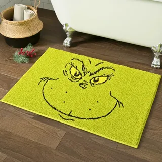 Franco Collectibles Grinch by Dr. Seuss Holiday & Christmas Rutschfester Plüsch-Badezimmerteppich, 53,3 x 86,4 cm, offizielles Lizenzprodukt