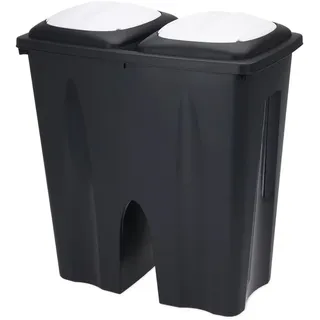 Spetebo Duo Mülleimer 50 l Schwarz