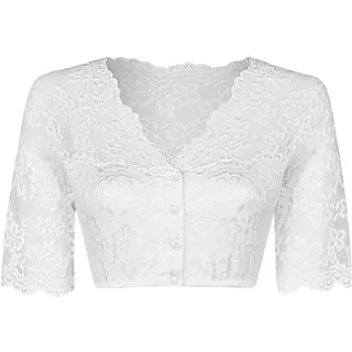 Dirndlbluse NINA VON C. "Dirndlbluse halbarm Waltraud", Damen, Gr. 46, weiß, Obermaterial: 95% Modal CMD. 5% Elasthan EL., Blusen Dirndlbluse