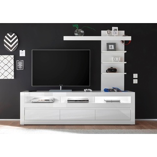 TV-Wand »Carat«, Weiß/ Weiß Hochglanz, , 28568320-0 B/H/T: 217 cm x 163 cm x 42 cm