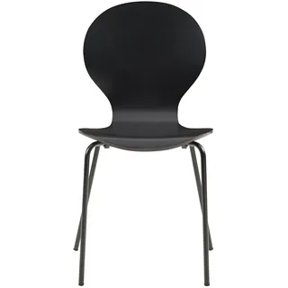 [en.casa] Esszimmerstuhl Etne Holz Metall schwarz 4er Set