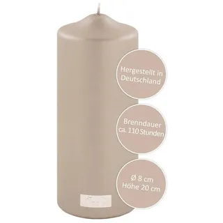 Fink Stumpenkerze FINK Stumpenkerze Candle - stein - H. 20cm x B. 8cm x D. 8cm (1 Stück)