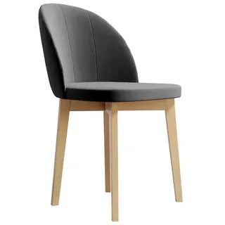 Beautysofa Polsterstuhl Luxor (Holzbeine in Weiß, Schwarz oder Buche,gepolsterte Sitz), Esszimmer Holzstuhl im modernes Design grau
