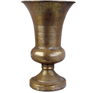Pokal Amphore Dekovase Vase Blumenvase Antik Metall Vintage Deko Retro Design (LN18-4 26 cm Hoch Gold)
