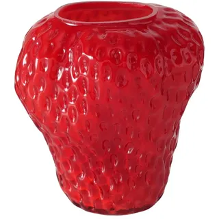 Erdbeervase Dekoration Senga aus Glas in Erdbeerform rot, von Boltze, Höhe 20 cm Artikel D-295