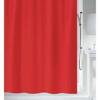 Spirella Anti-Schimmel Duschvorhang - Anti-Bakteriell, waschbar, wasserdicht - Polyester, „Primo “ 120x200cm Rot