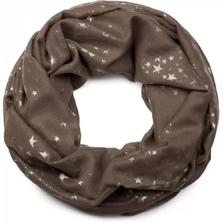 styleBREAKER Loop Loop Schal mit Metallic Sterne Print, (1-St) braun