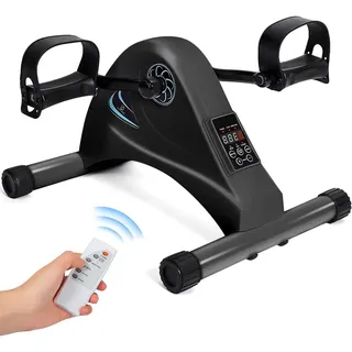 Safe Age® pedaltrainer mit 6 Stützstufen - elektrisch oder manuell angetrieben - Bürofahrrad - für Arme und Beine - Sitzfahrrad Bewegungstrainer - Schwarz