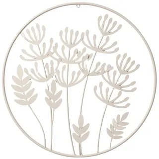 Boltze Wandobjekt FARAH, Ø 50 cm - Beige - Eisen - Zweigenmotive