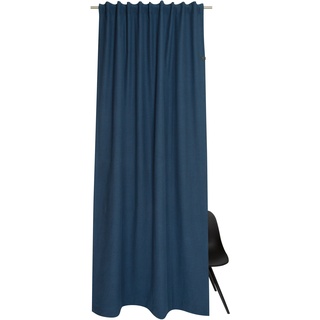 Vorhang SCHÖNER WOHNEN-KOLLEKTION "Solo" Gardinen Gr. 250 cm, Multifunktionsband, 130 cm, blau Landhaus Gardinen mit Lederapplikation