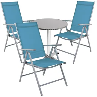 Mojawo - Bistrogarnitur 4-teilig Silber/petrol-m950249+3xmmc5000p