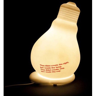 Art-Déco Glühbirnen Lampe Tischlampe Nachttischlampe Licht Designobjekt Glühlampe aus Keramik