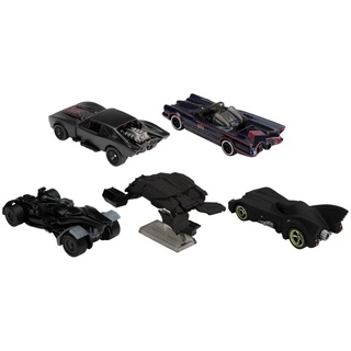 Hot Wheels Batman Set, 5 bei Fans beliebte Batmobil-Modelle für Sammler