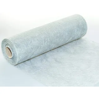 Protinam Sizoflor 30cm x 5m Tischläufer Tischband in Silber zur Dekoration wie Sommer, Ostern, Weihnachten oder Hochzeiten abgelängt (5m, 1400 Silber), 60-003-R-300-A-5mP