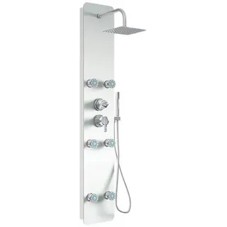 Home Deluxe Duschpaneel Weiß Metall, 25x150x9 cm, Badezimmer, Baden - Duschen, Duscharmaturen
