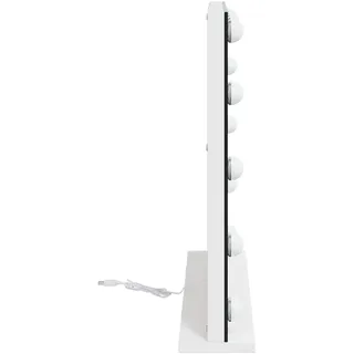 vidaXL Kosmetikspiegel, LED Schminkspiegel Weiß 50 x 10 x 44 cm Glas und Stahl