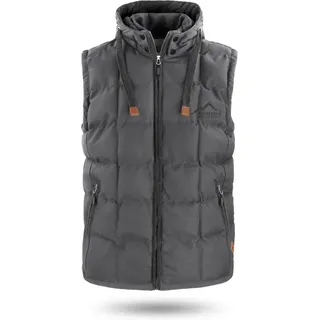 normani Steppweste Herren Winter-Steppweste Tropez Wattierte Winterweste – winddichte Outdoor Weste mit Kapuze grau S | S