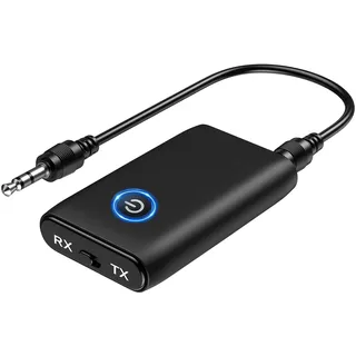 ORIA Bluetooth Aux Adapter, 2 in 1 Bluetooth 5.3 Empfänger Musik Adapter, Mini Audioempfänger, für Heimstereo, Kopfhörer, Lautsprecher, Laptop (Typ-C Aufladung)