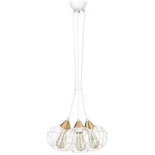 famlights Pendelleuchte Pendelleuchte Mirko aus Metall in Weiß 3xE27 max.60W weiß Ø 30.00 cm x 80.00 cm
