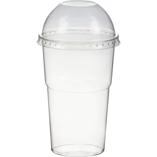 VEPATIM 50 Smoothiebecher Dessertbecher + Domdeckel 300 ml Ø78mm PET glasklar