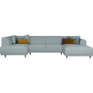 OTTO home Wohnlandschaft OTTO HOME "Maroon U-Form", blau (petrol), B:358cm H:82cm T:192cm, Struktur grob ( 100% POLYPROPYLEN;Struktur fein ( 100% Polyester);Struktur (100% Polyester), Sofas, Wohnlandschaft, in skandinavischem Design, mit losen Kissen