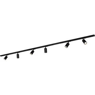 Briloner Rail Komplettset, 6x GU10 Spots schwenkbar, Einspeisung, Lichtschienensystem Decke, Strahler Schiene, Deckenlampe, Deckenleuchte, Spotlight, 2,25m, Schwarz
