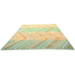 Wollteppich »Kelim Afghan Teppich handgewebt mehrfarbig«, morgenland, rechteckig, Höhe: 5 mm, Kurzflor bunt