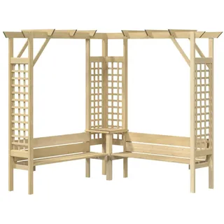 Eck-Pergola mit Bank Kiefernholz Imprägniert