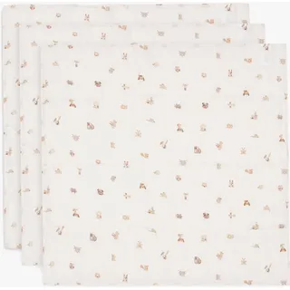 jollein Musselintuch 70x70 cm 3er-Pack, Animal Friends