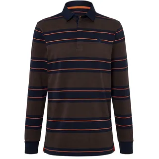 Tchibo - Langarm-Poloshirt - Herren - Gr. S - orange/gestreift